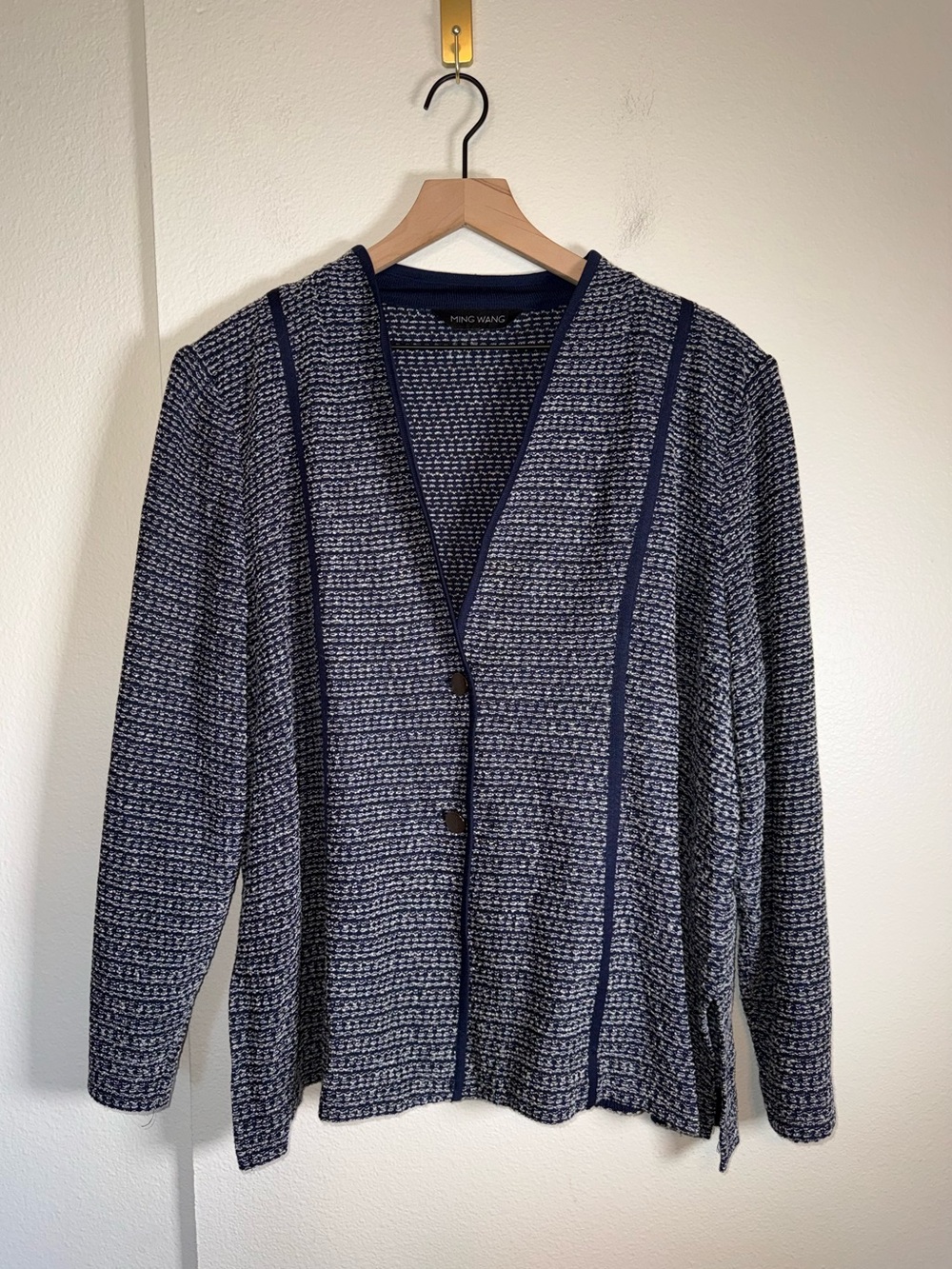 MING WANG plus size knit interview outfit mature women’s blazer XL